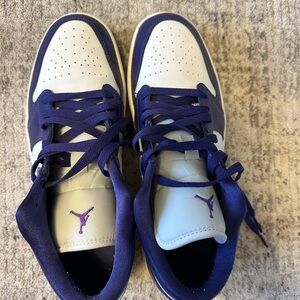 Nike White and Purple Dunks